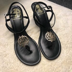 Lilly Pulitzer black patent sandals